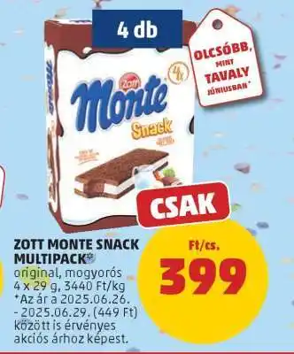 PENNY Zott Monte Snack Multipack ajánlat