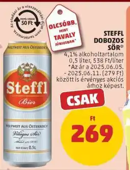 PENNY Steffl Dobozos Sör ajánlat