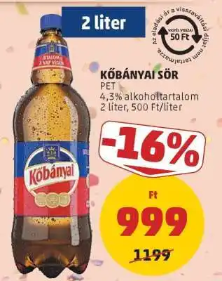 PENNY Kőbányai Sör ajánlat