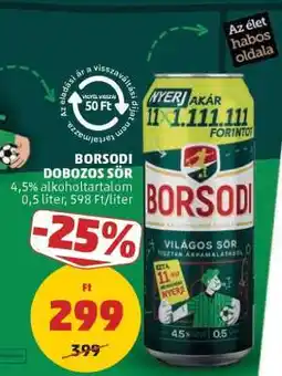PENNY Borsodi Dobozos Sör ajánlat
