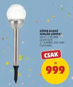 PENNY GÖMB ALAKÚ SZOLÁR LÁMPA ajánlat