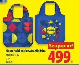 Lidl Összehajtható bevásárlótáska ajánlat