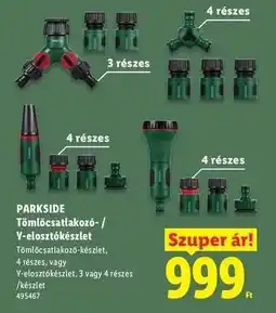 Lidl PARKSIDE Tömlőcsatlakozó- / Y-elosztókészlet ajánlat