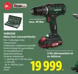 Lidl PARKSIDE Akkus fúró-csavarozó készlet ajánlat
