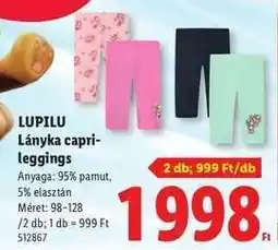 Lidl LUPILU Lányka capri-leggings ajánlat