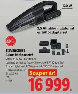 Lidl SILVERCREST Akkus kézi porszívó ajánlat