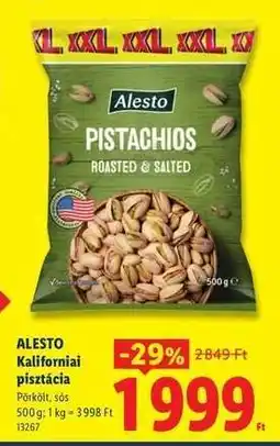 Lidl ALESTO Kaliforniai pisztácia ajánlat