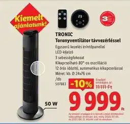 Lidl TRONIC Toronyventilátor távezérléssel ajánlat