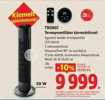 TRONIC Toronyventilátor távezérléssel