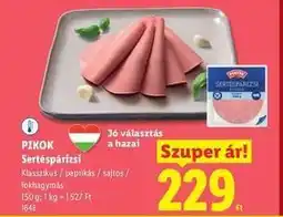 Lidl PIKOK Sertéspárizsi ajánlat