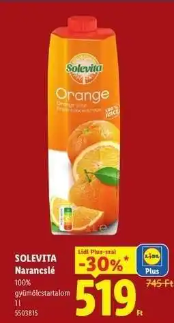 Lidl SOLEVITA Narancslé ajánlat