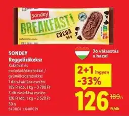 Lidl SONDEY Reggelizőkeksz ajánlat