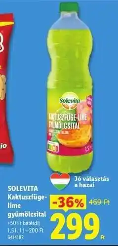 Lidl SOLEVITA Kaktuszfüge-lime gyümölcsital ajánlat