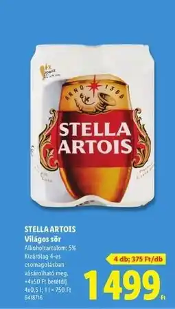 Lidl STELLA ARTOIS ajánlat