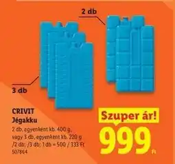 Lidl CRIVIT Jégakku ajánlat