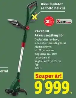 Lidl PARKSIDE Akkus szegélynyíró ajánlat