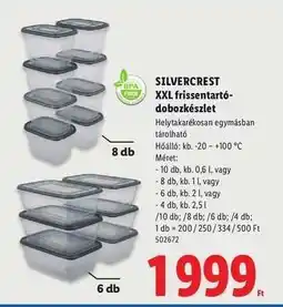 Lidl SILVERCREST XXL frissentartó-dobozkészlet ajánlat