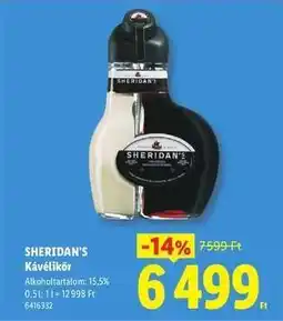 Lidl Sheridan’s kávélikőr ajánlat
