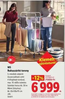 Lidl W5 Ruhaszárító torony ajánlat