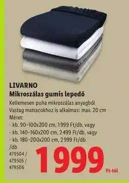 Lidl LIVARNO Mikroszálas gumis lepedő ajánlat