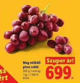 Lidl Mag nélküli piros szőlő ajánlat