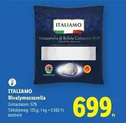 Lidl ITALIAMO Bivalymozzarella ajánlat