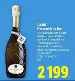 Lidl ALLINI Prosecco Extra Dry ajánlat
