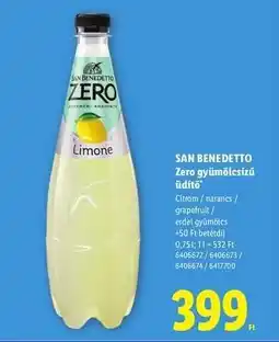 Lidl SAN BENEDETTO Zero gyümölcsízű üdítő ajánlat