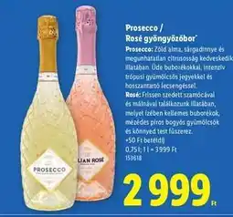 Lidl Prosecco / Rosé gyöngyözőbor ajánlat