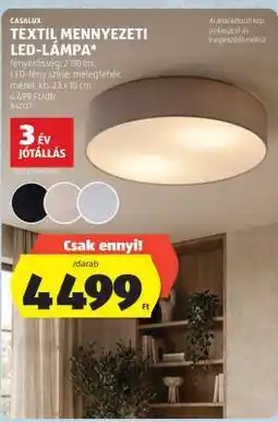ALDI CASALUX Textil Mennyezeti LED-lámpa ajánlat