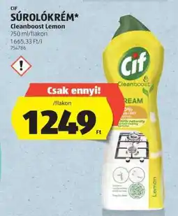 ALDI Cif Súrolókrém Cleanboost Lemon ajánlat