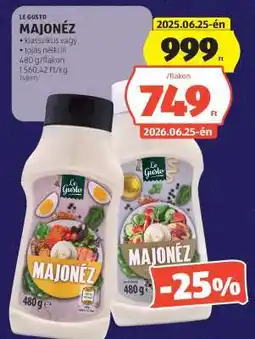 ALDI LE GUSTO MAJONÉZ ajánlat