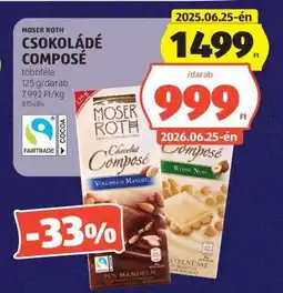 ALDI MOSER ROTH CSOKOLÁDÉ COMPOSÉ ajánlat
