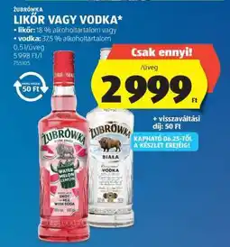 ALDI Zubrówka Likőr vagy Vodka ajánlat