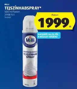 ALDI Milli tejszínhabspray ajánlat