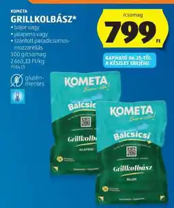 ALDI KOMETA Grillkolbász ajánlat