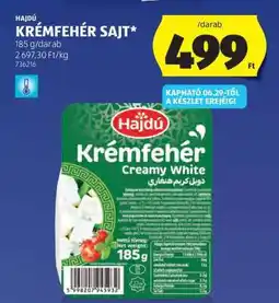 ALDI Hajdú Krémfehér Sajt ajánlat