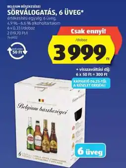ALDI Belgium büszkeségei Sörválogatás, 6 üveg ajánlat