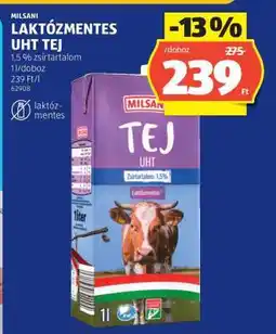 ALDI MILSANI LAKTÓZMENTES UHT TEJ ajánlat