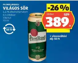 ALDI PILSNER URQUELL Világos sör ajánlat