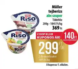 Coop Müller Tejberizs ajánlat