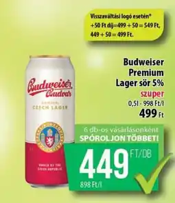 Coop Budweiser Premium Lager sör 5% ajánlat