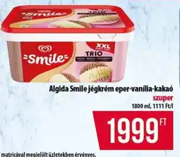 Coop Algida Smile jégkrém eper-vanília-kakaó ajánlat