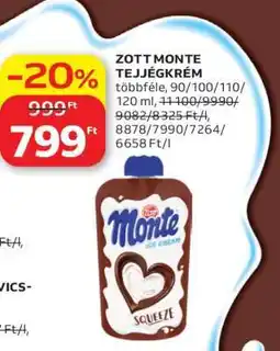 Auchan ZOTT MONTE TEJJÉGKRÉM ajánlat