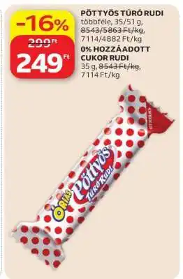 Auchan PÖTTYÖS Túró Rudi ajánlat
