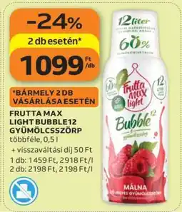 Auchan FRUTTA MAX LIGHT BUBBLE12 GYÜMÖLCSSZÖRP ajánlat