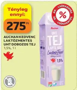 Auchan Auchan Kedvenc Laktózmentes UHT Dobozos Tej ajánlat