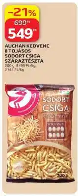 Auchan Auchan Kedvenc 8 Tojásos Sodort Csiga Száraztészta ajánlat