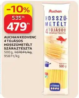Auchan AUCHAN KEDVENC 4 TOJÁSOS HOSSZÚMETÉLT SZÁRAZTÉSZTA ajánlat