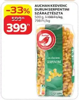 Auchan AUCHAN KEDVENC DURUM SERPENTINI SZÁRAZTÉSZTA ajánlat